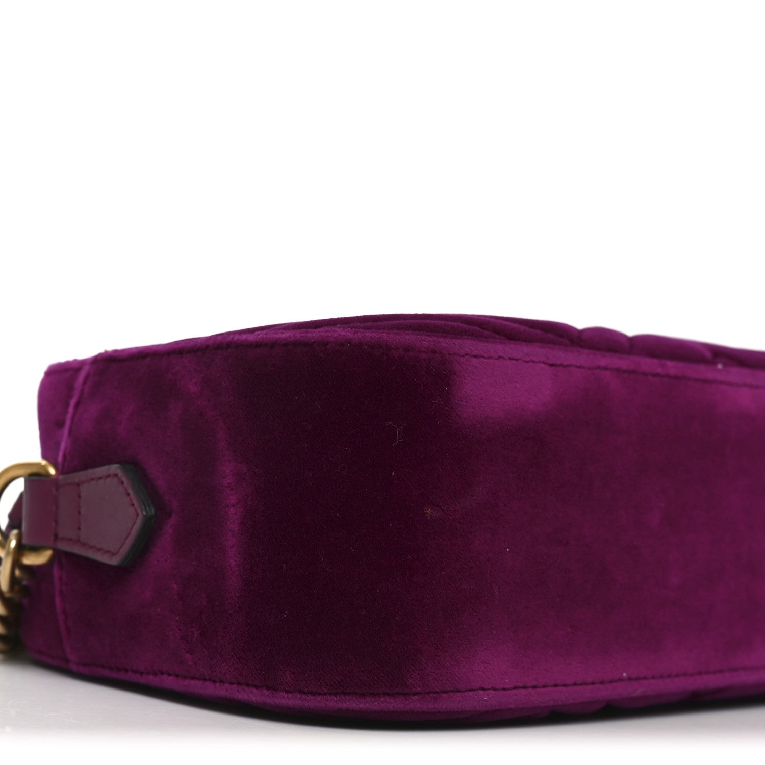 Gucci Velvet Matelasse Small GG Marmont Chain Shoulder Bag Fuchsia Violet Cyclamen 9 of 11