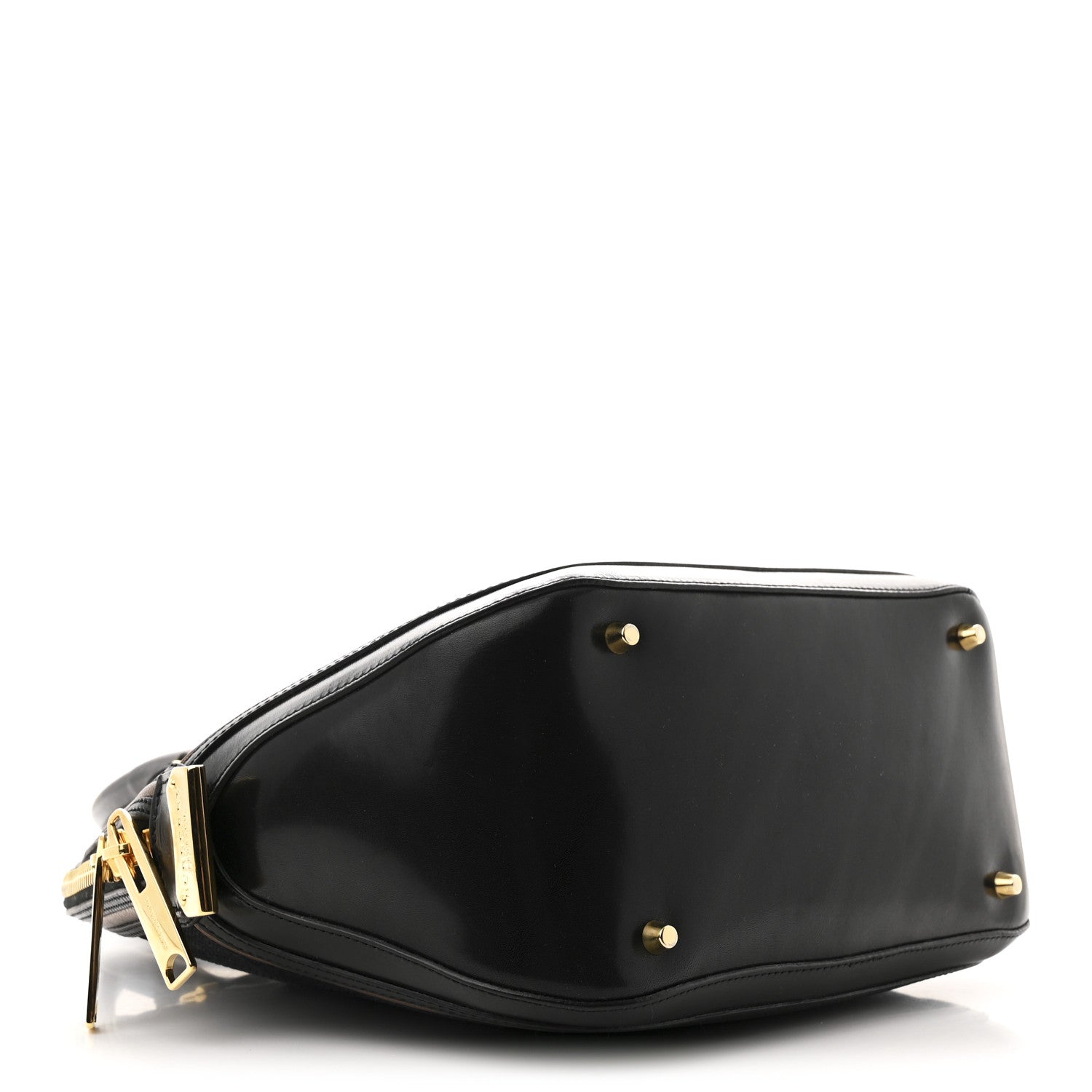 Burberry Prorsum Check Jacquard Orchard Bowling Bag Gold Black 4 of 13
