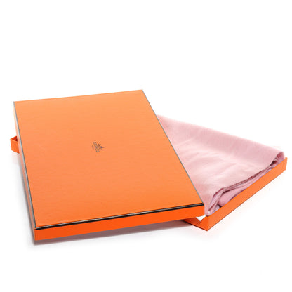 Hermes Cashmere Reversible Evelyne Scarf Rose Pale and Vieux Rose 7 of 7