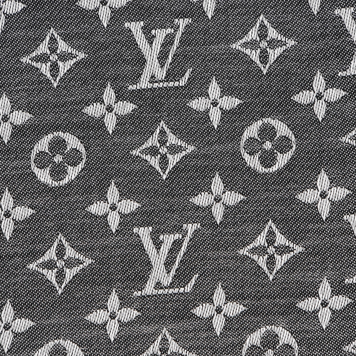 Louis Vuitton Silk Wool Monogram Denim Shawl Black 3 of 5