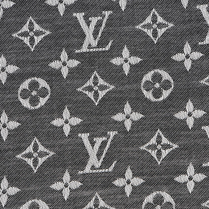 Louis Vuitton Silk Wool Monogram Denim Shawl Black 3 of 5