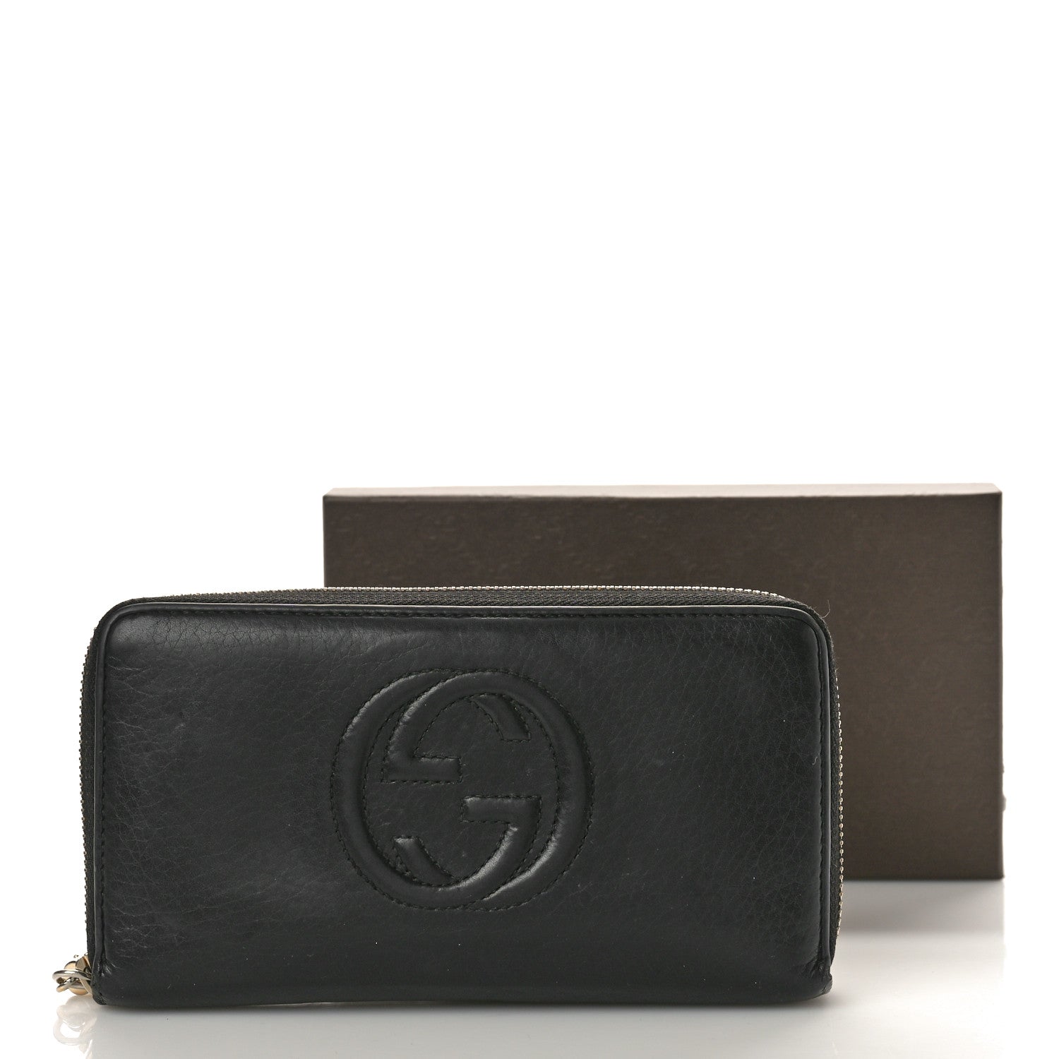Gucci Pebbled Calfskin Soho Zip Around Wallet Black 9 of 9