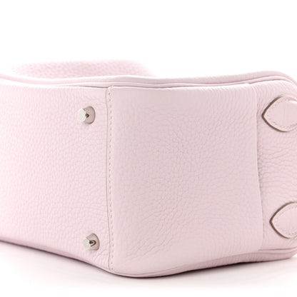 Hermes Taurillon Clemence Verso Mini Lindy 20 Mauve Pale Mushroom 10 of 11
