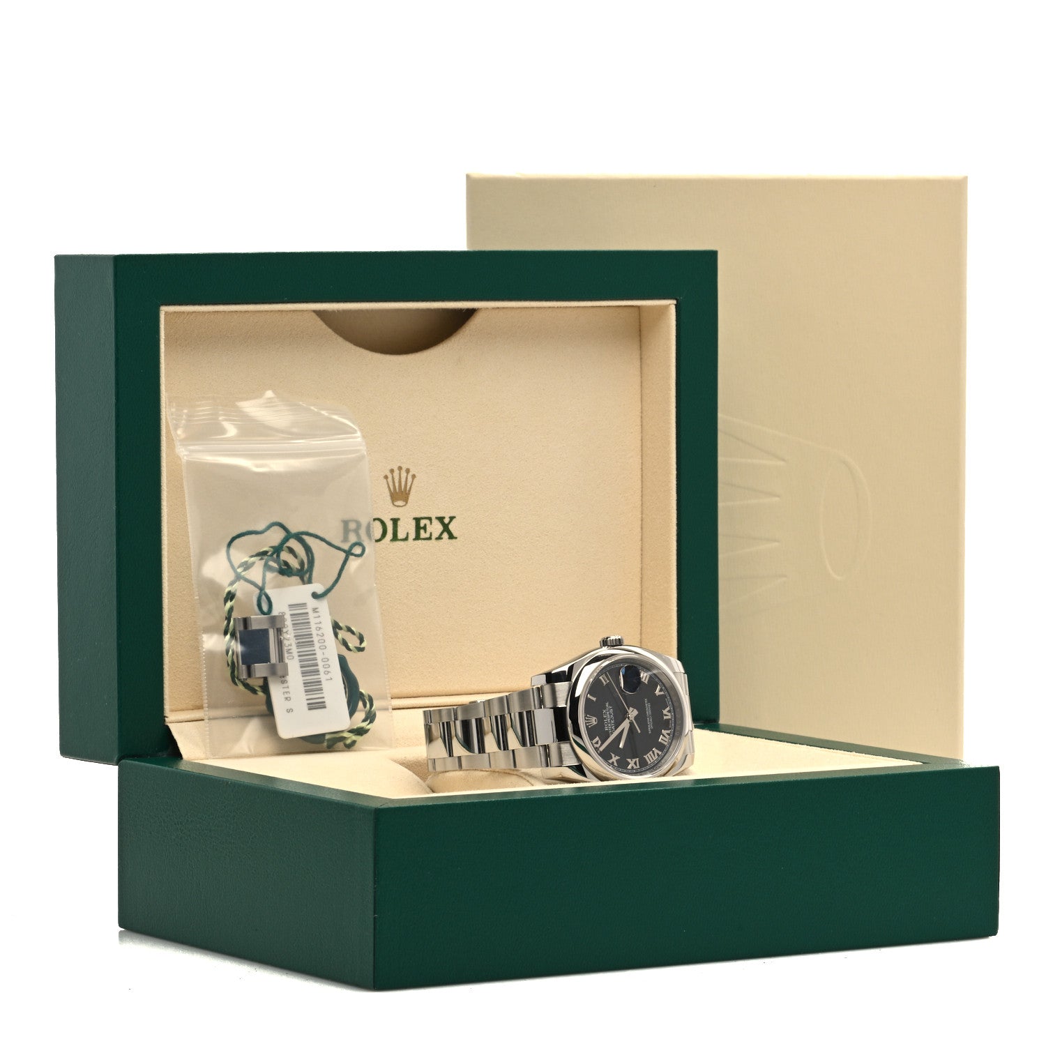 Rolex Stainless Steel 36mm Oyster Perpetual Datejust Watch Black Roman 116200 5 of 5