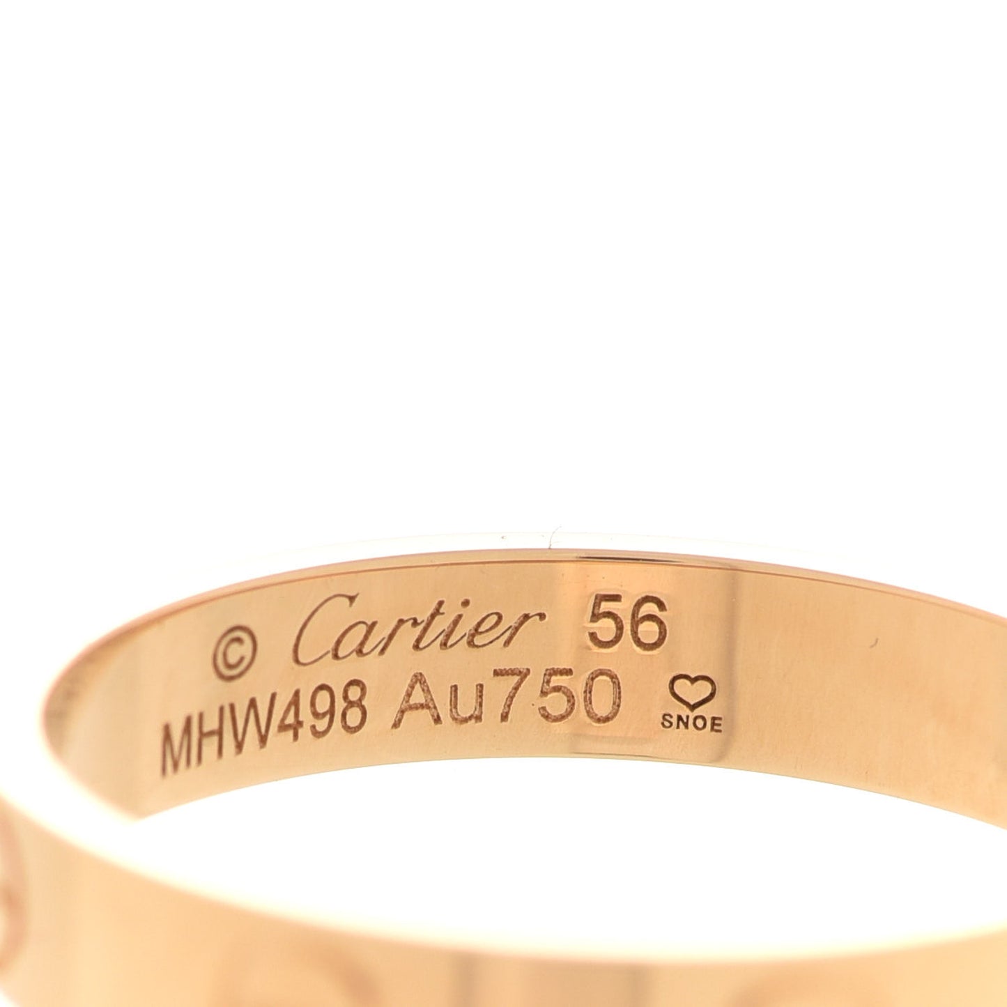 18K Yellow Gold 3.5mm LOVE Wedding Band Ring 56 7.5