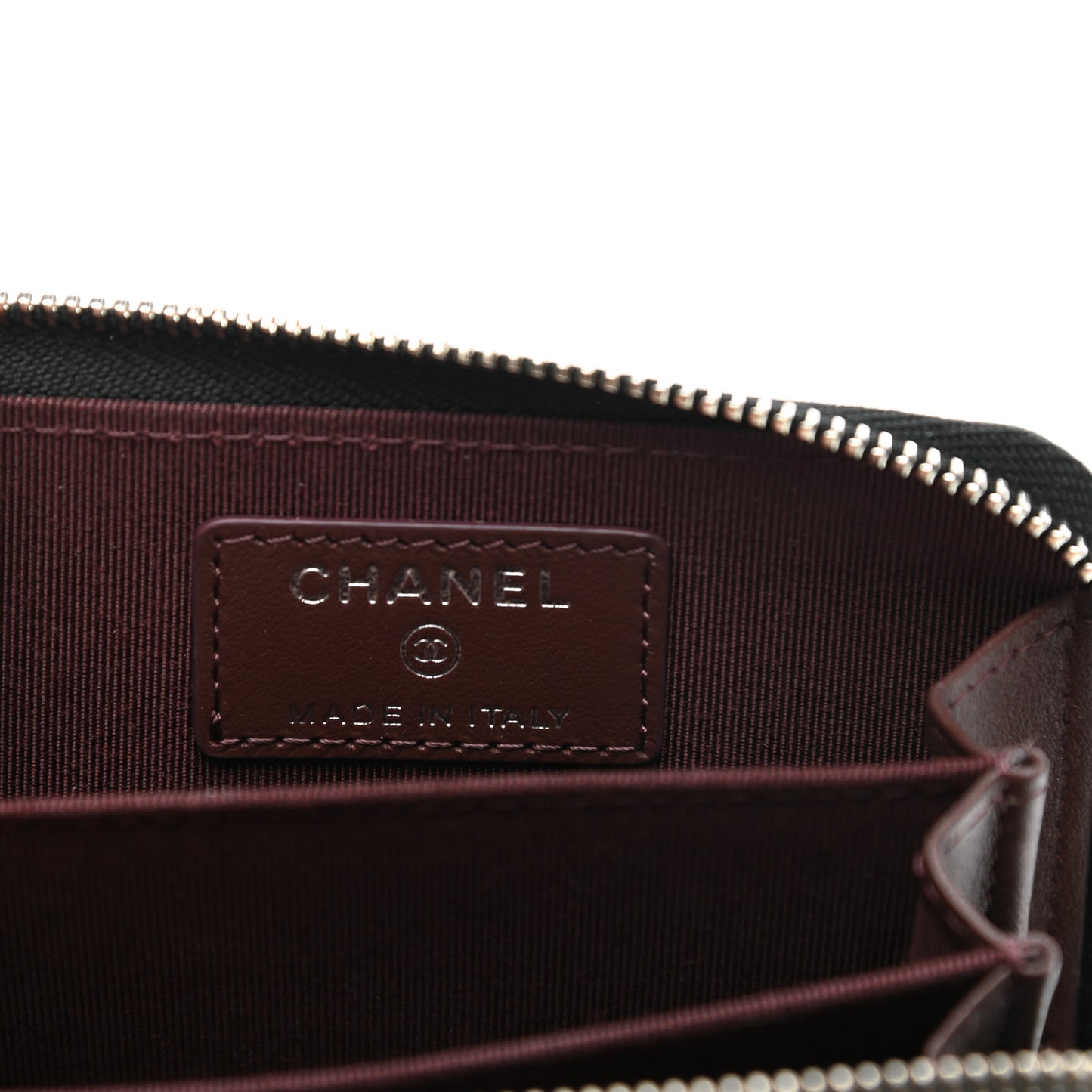 Caviar Quilted Zip Coin Purse Black