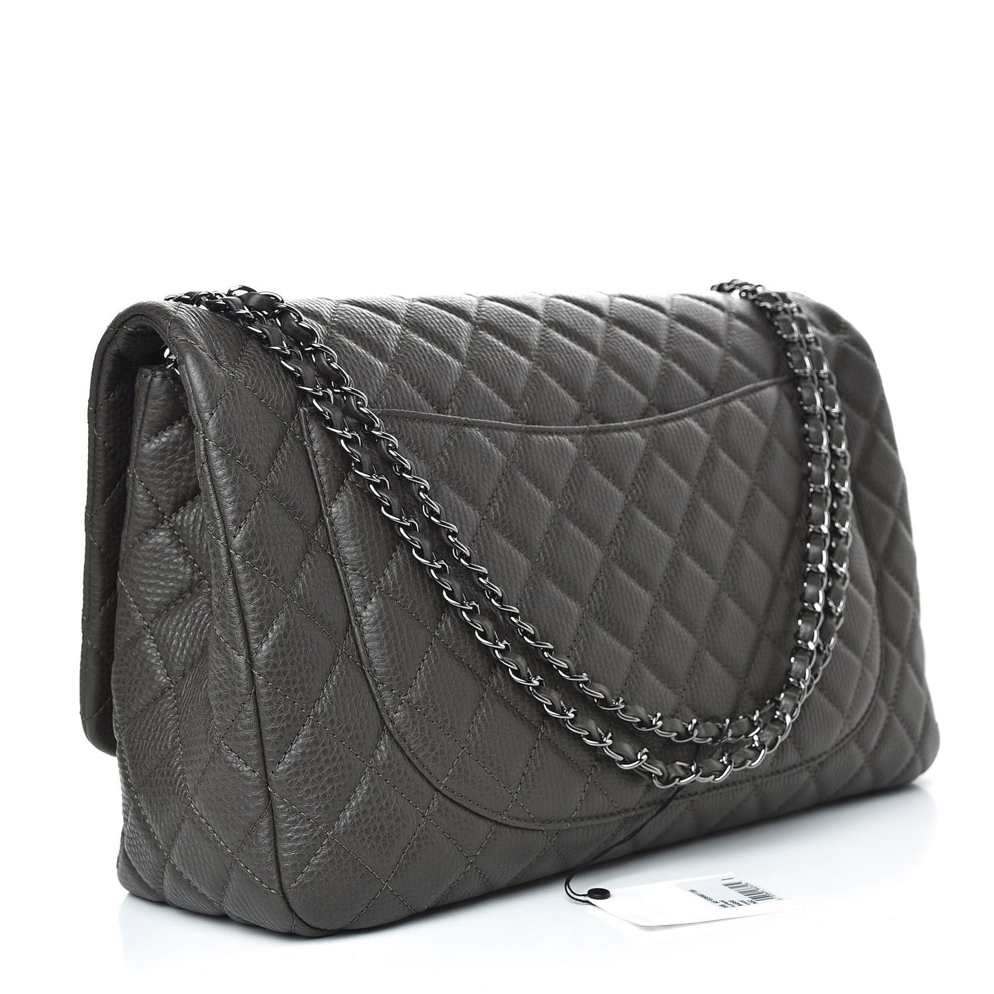 Calfskin Quilted Small XXL Travel Flap Bag Khaki