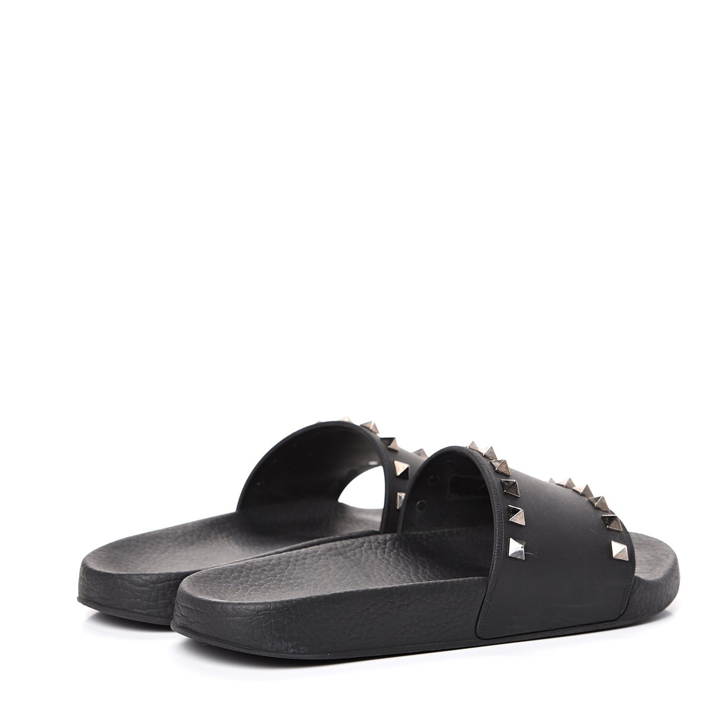 Rubber Rockstud Slide Sandals 37 Black