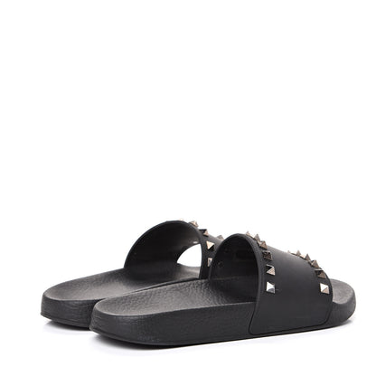Valentino Garavani Rubber Rockstud Slide Sandals 37 Black 4 of 11