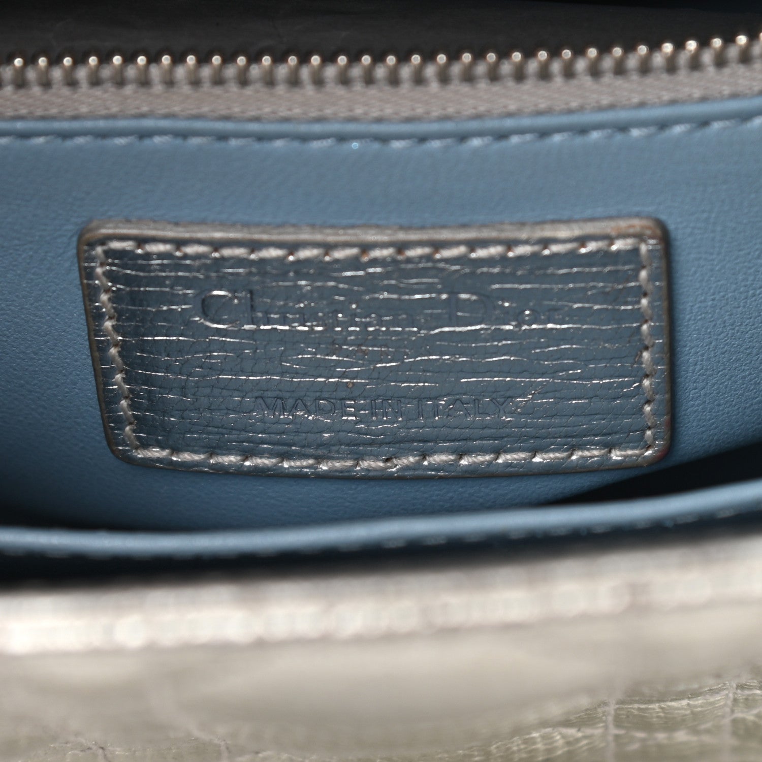 Christian Dior Metallic Grained Calfskin Cannage Small Lucky Badges My Lady Dior Silver 6 of 14