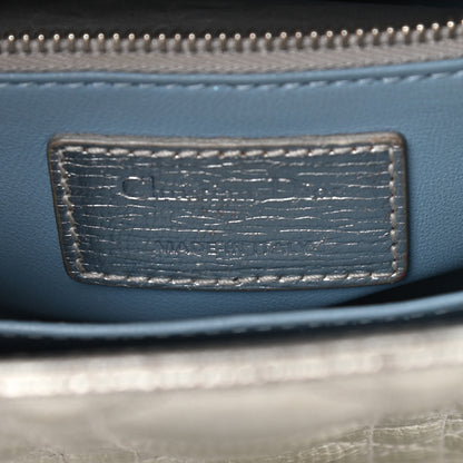 Christian Dior Metallic Grained Calfskin Cannage Small Lucky Badges My Lady Dior Silver 6 of 14