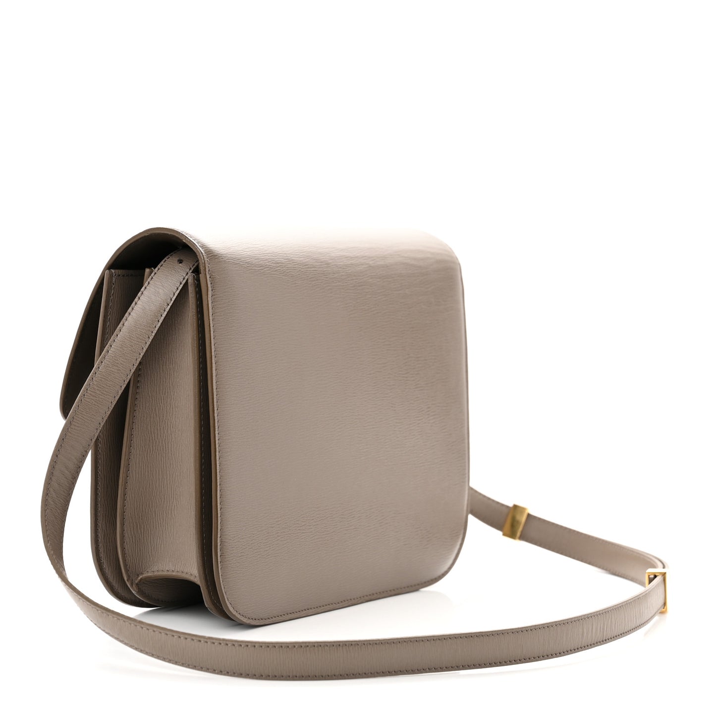 Liege Calfskin Medium Classic Box Flap Bag Taupe