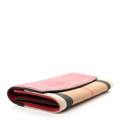 Burberry Calfskin Haymarket Check Henley Wallet Red 4 of 7