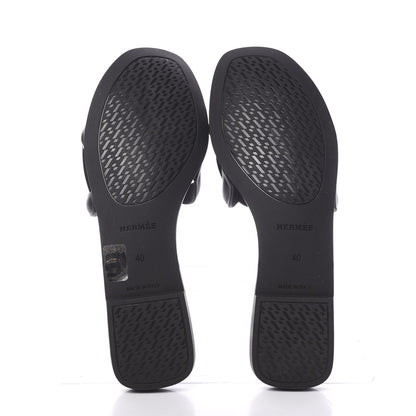 Hermes Rubber Aloha Sandals 40 Black 5 of 7