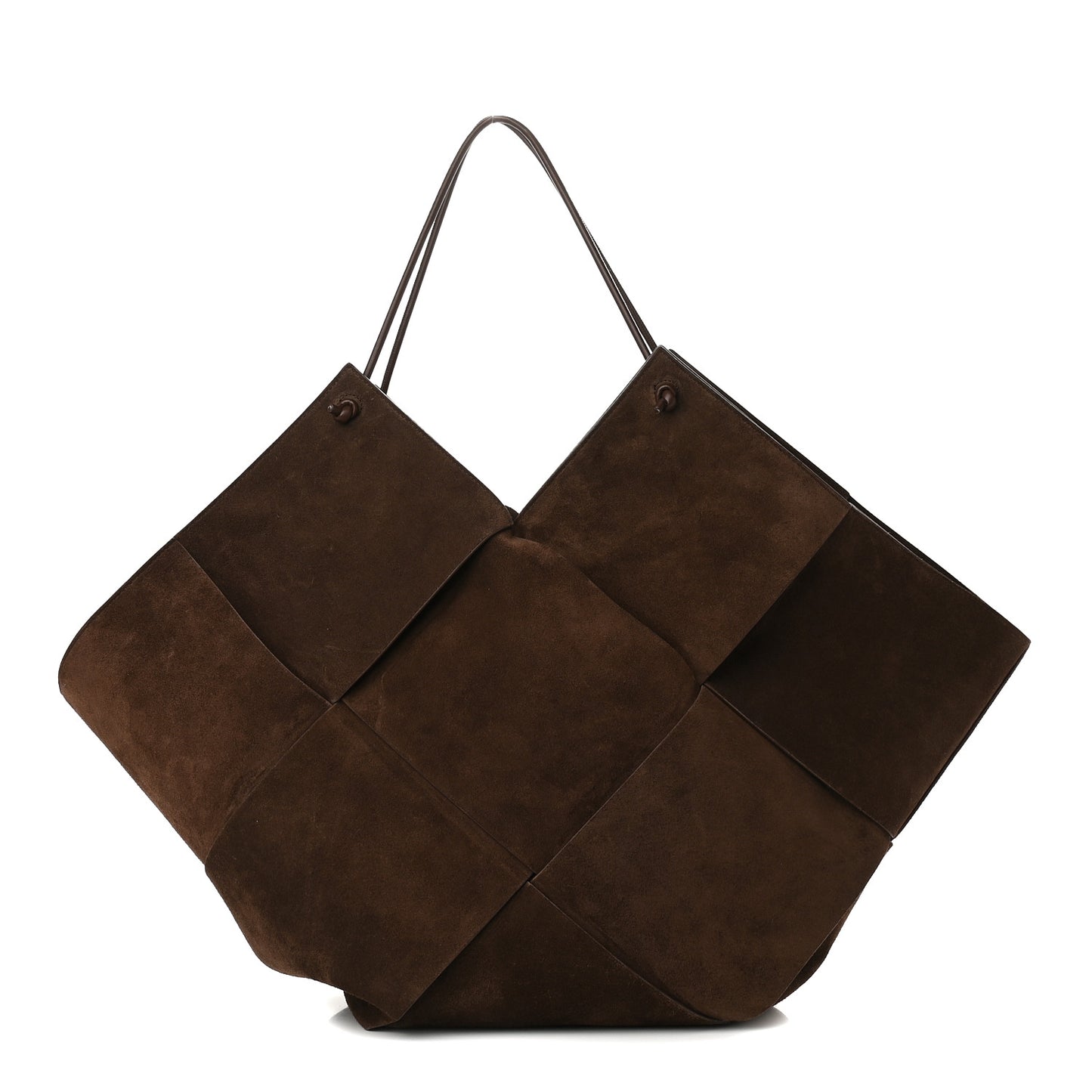 Suede Maxi Intrecciato Tote Brownie