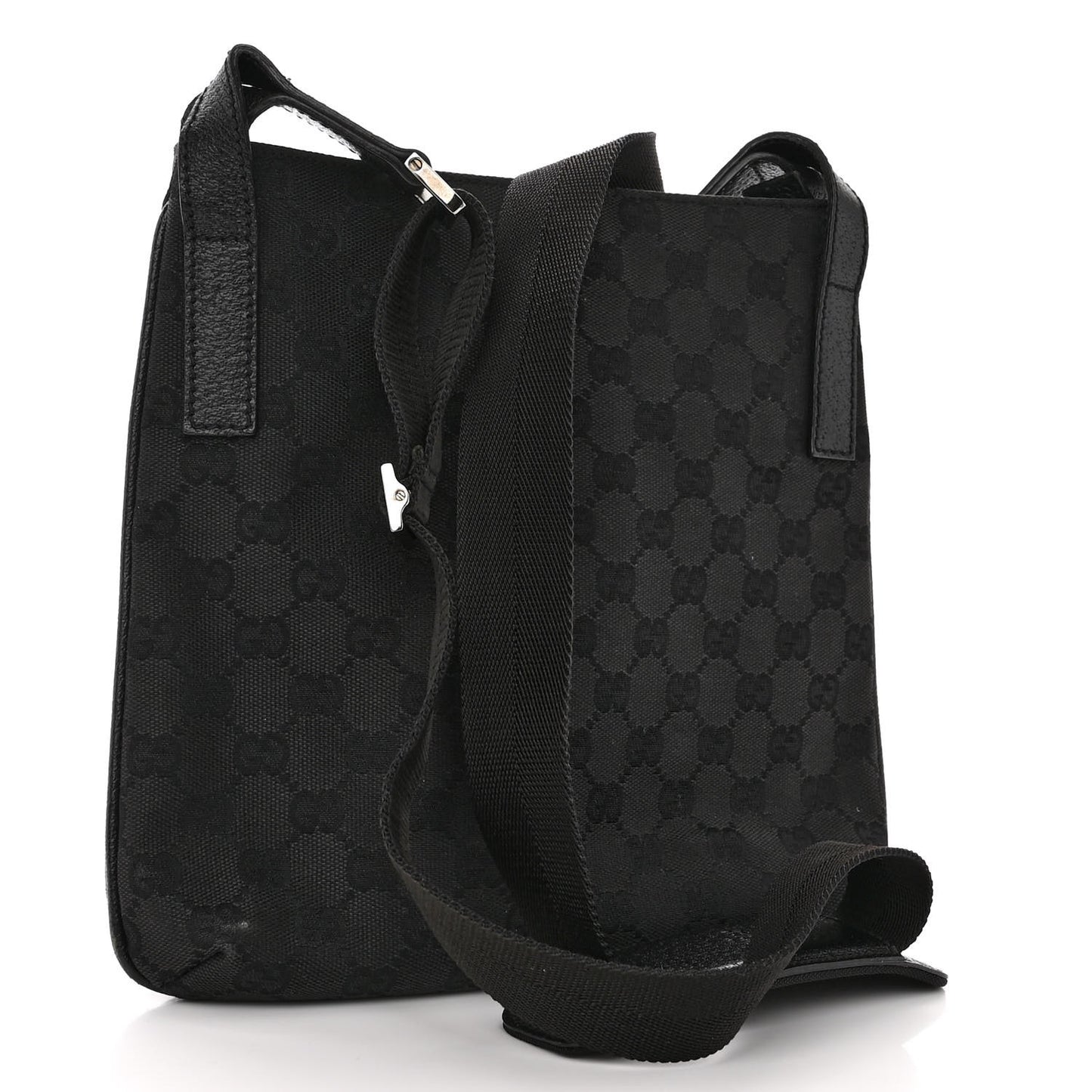 Monogram Flat Messenger Bag Black