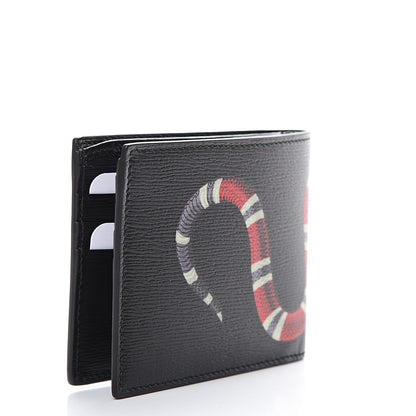 Gucci Shangai Calfskin Kingsnake Bi-Fold Wallet Black 2 of 7