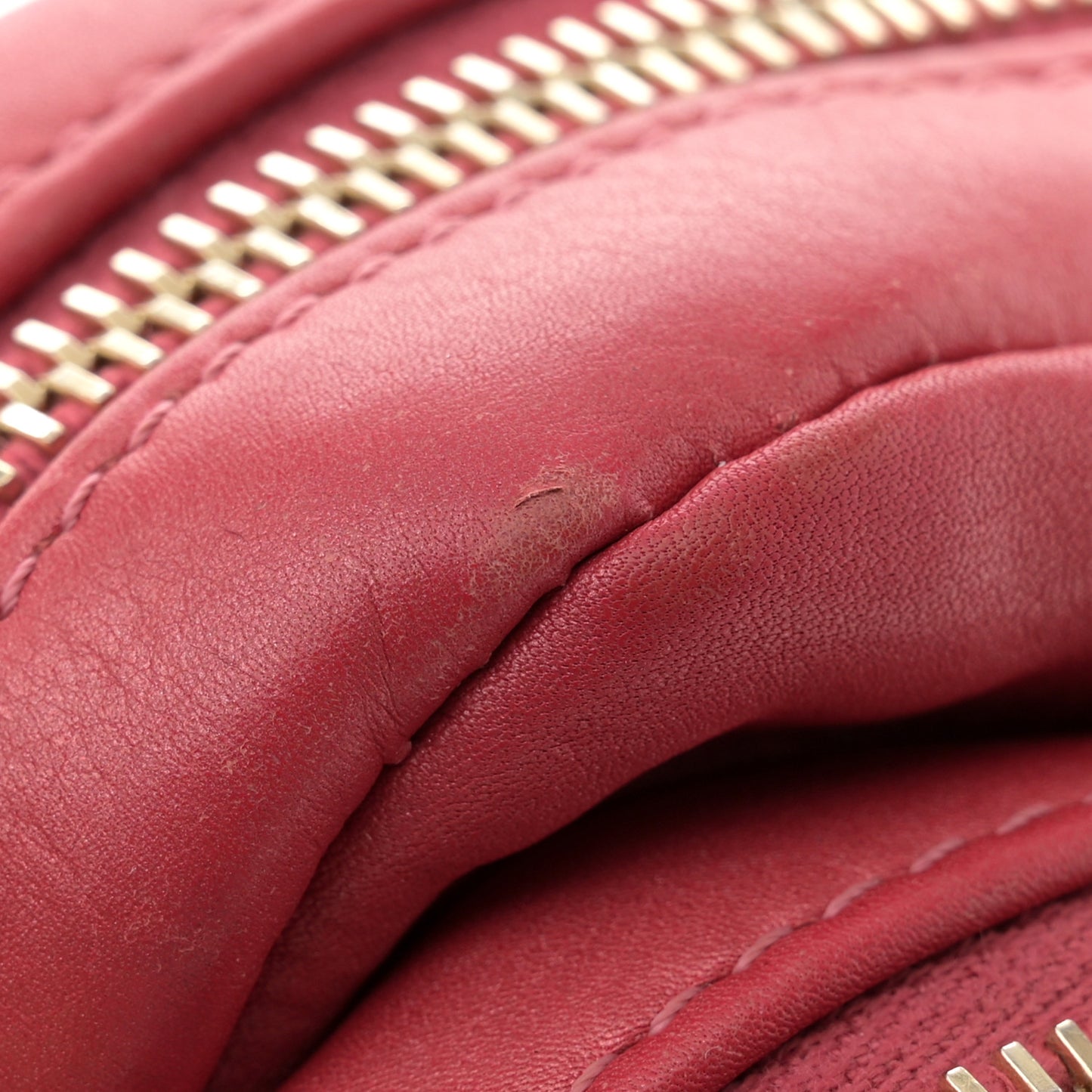 Calfskin Quilted Day Trips Camera Case Pink