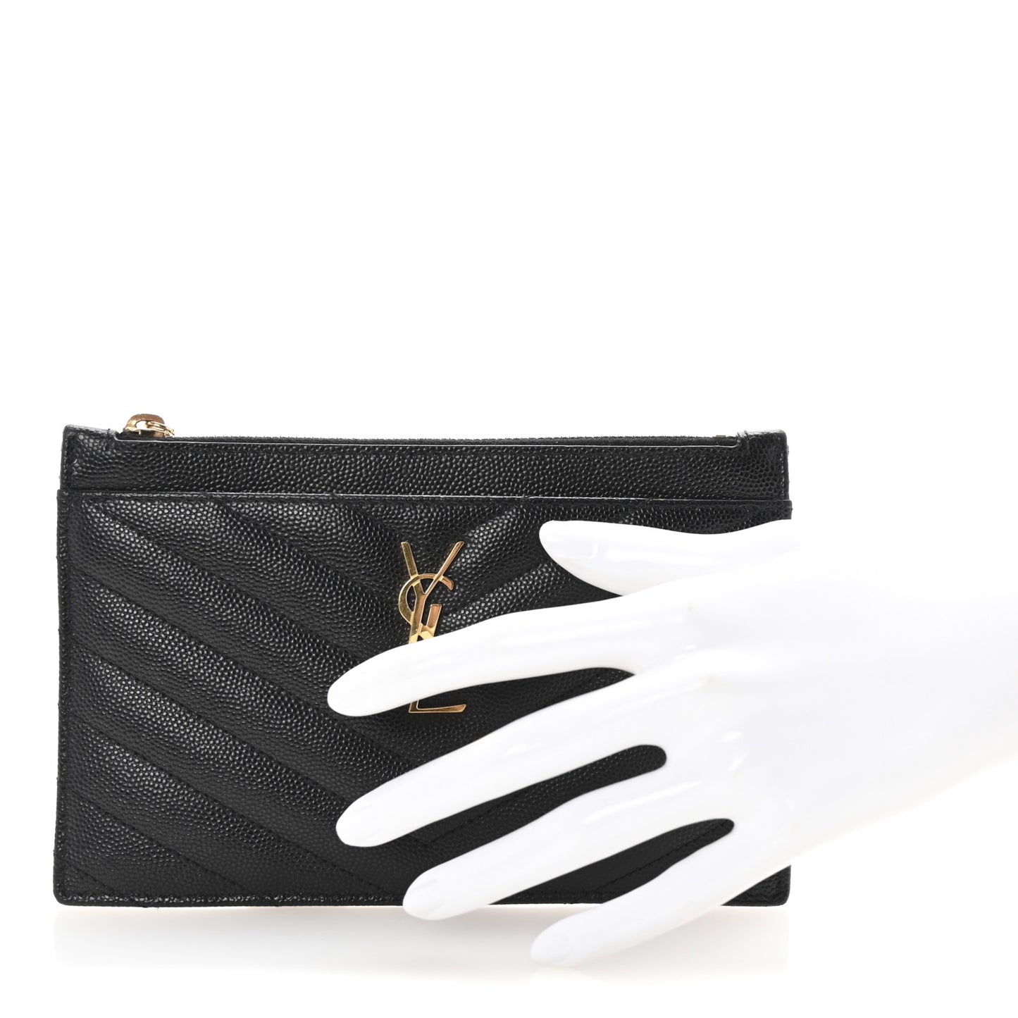 Grain De Poudre Chevron Monogram Bill Pouch Black