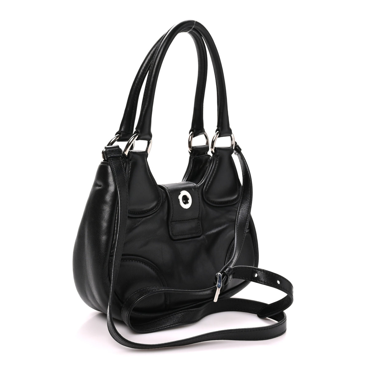 Nappa Soft Padded Re-Edition 2002 Moon Bag Black
