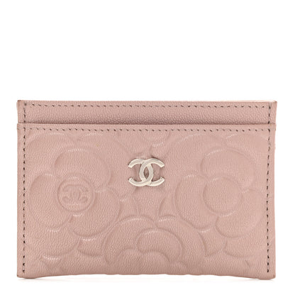 Chanel Goatskin Camellia Embossed Card Holder Light Pink 1 of 12