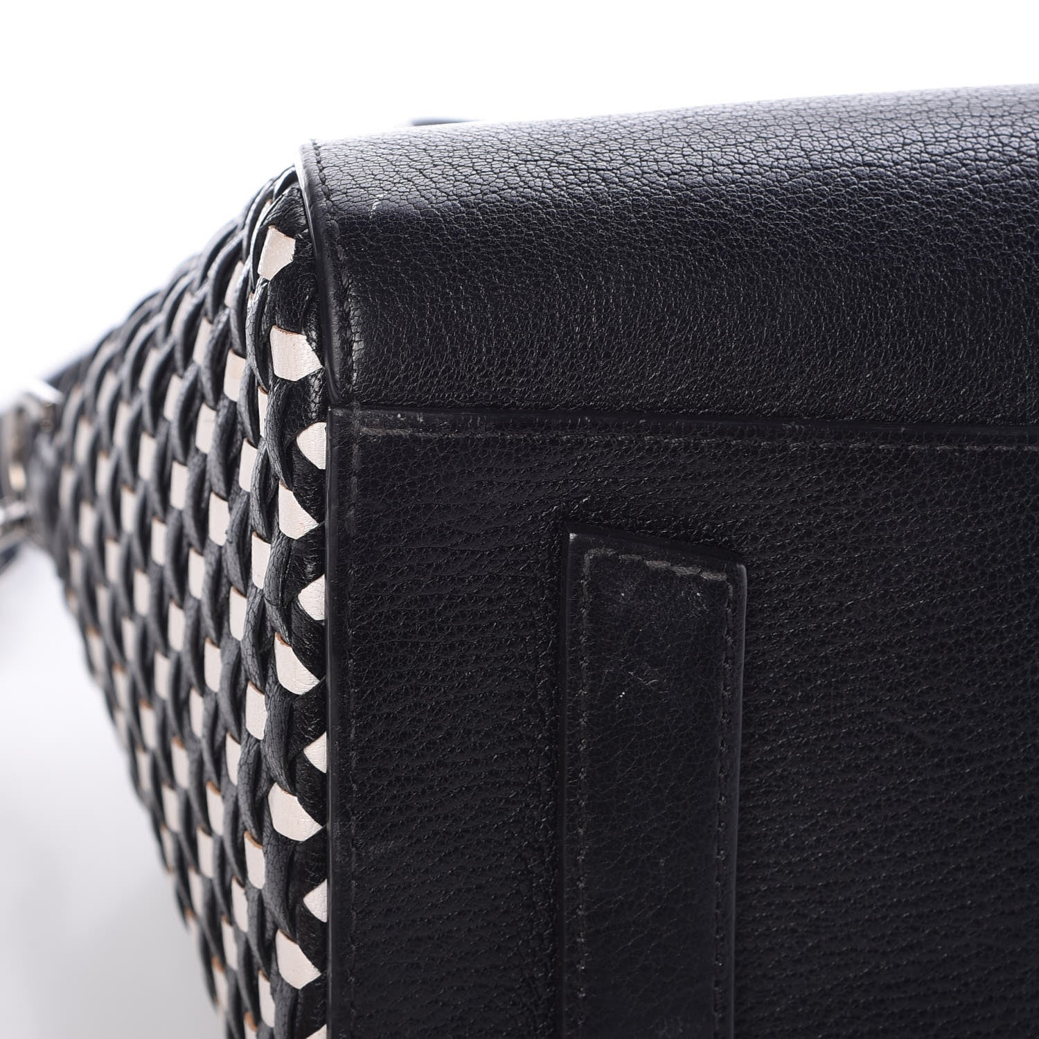Givenchy Sugar Goatskin Woven Small Antigona Black White 12 of 14