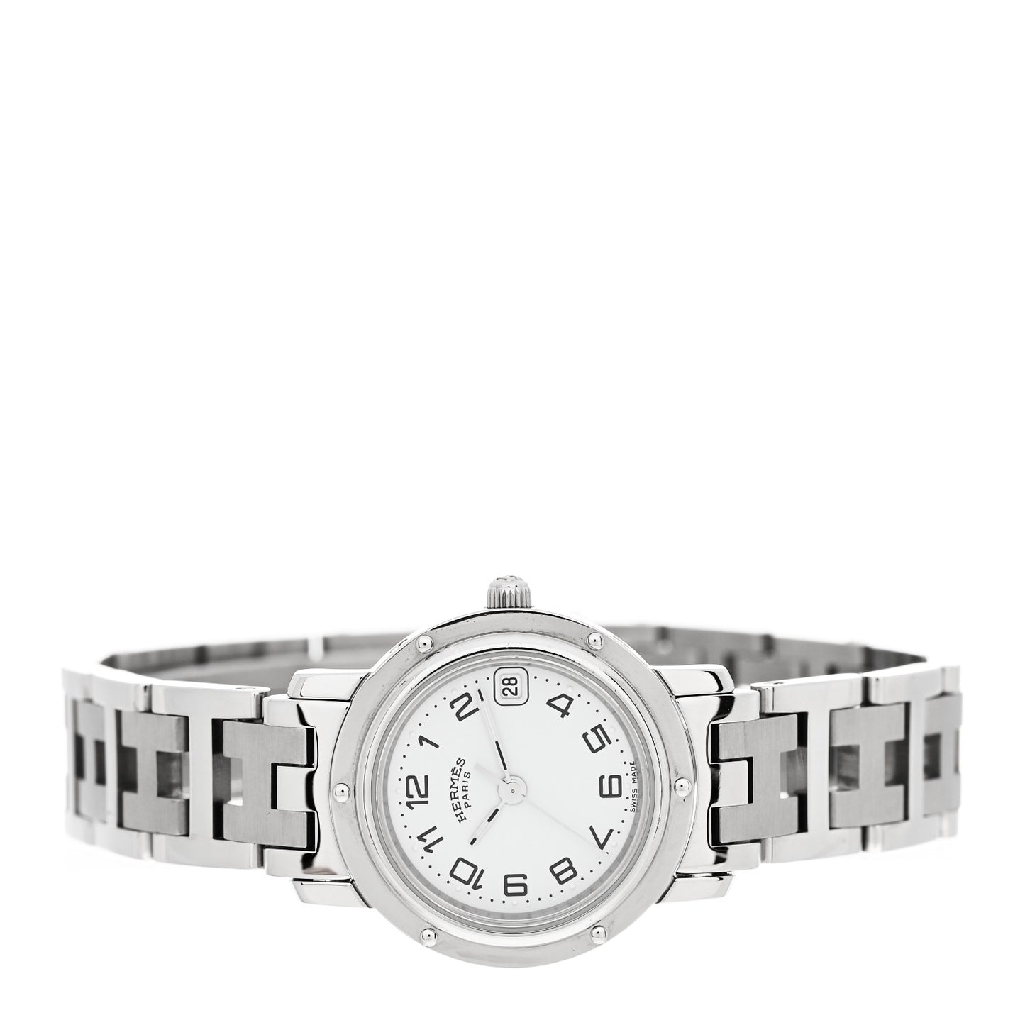 Stainless Steel 24mm Clipper Quartz Watch White