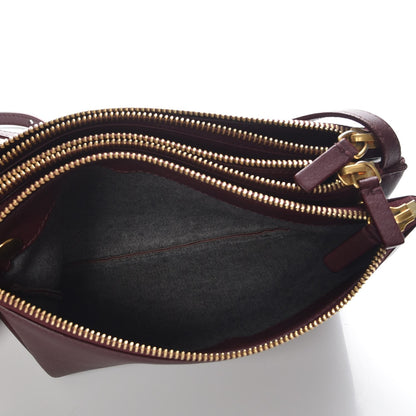 Celine Smooth Lambskin Small Trio Crossbody Bag Burgundy 7 of 11