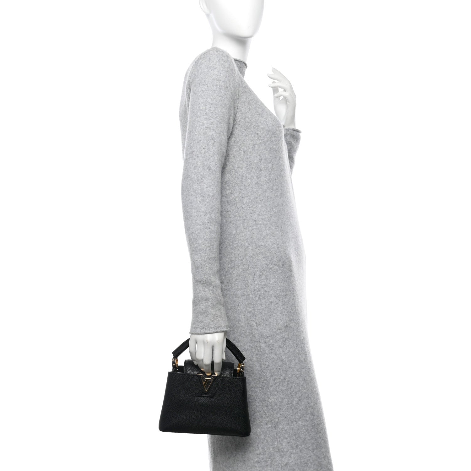 Louis Vuitton Taurillon Mini Capucines Black 2 of 9