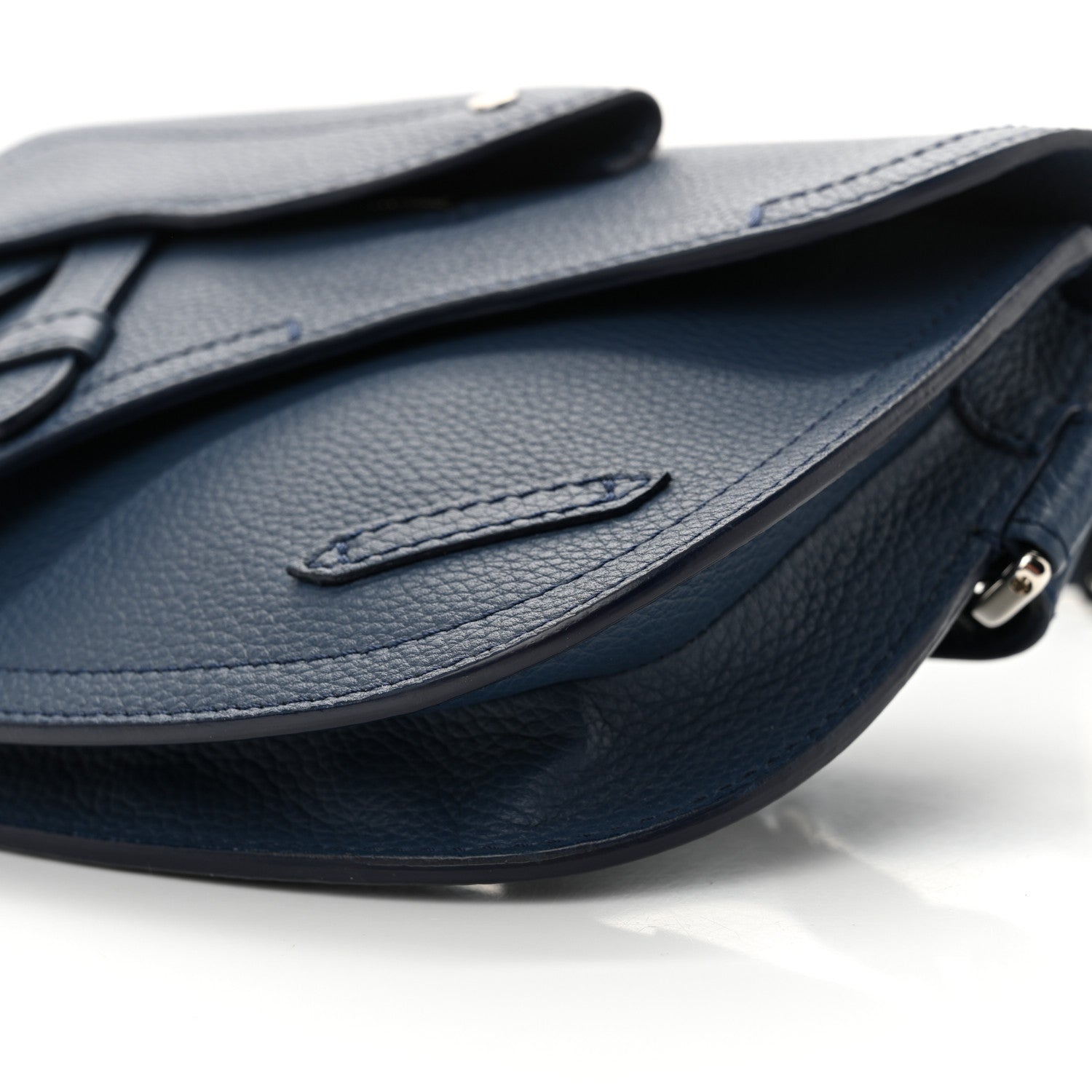 Christian Dior Grained Calfskin Saddle Pouch Blue 10 of 12