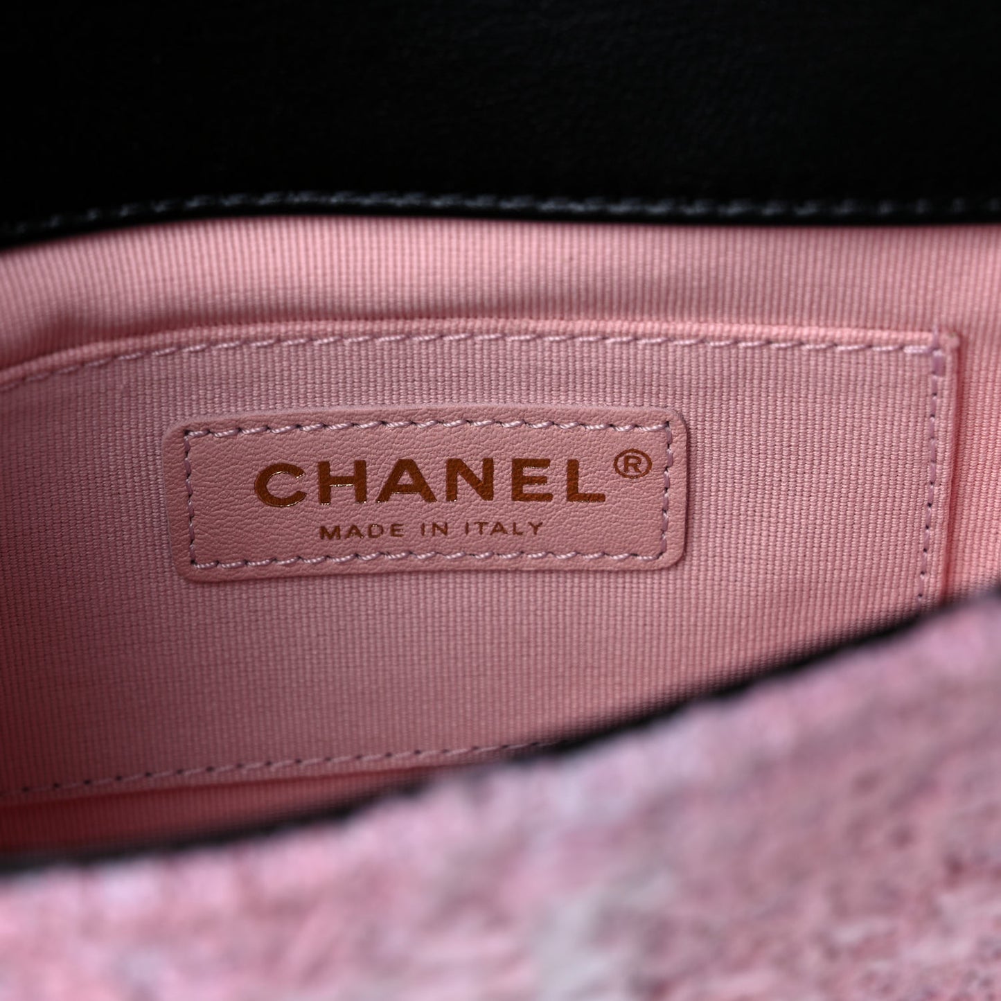 Tweed Braided Calfskin Mini My Own Frame Flap Pink Black