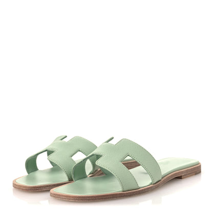 Hermes Epsom Oran Sandals 36 Vert Jade 4 of 12