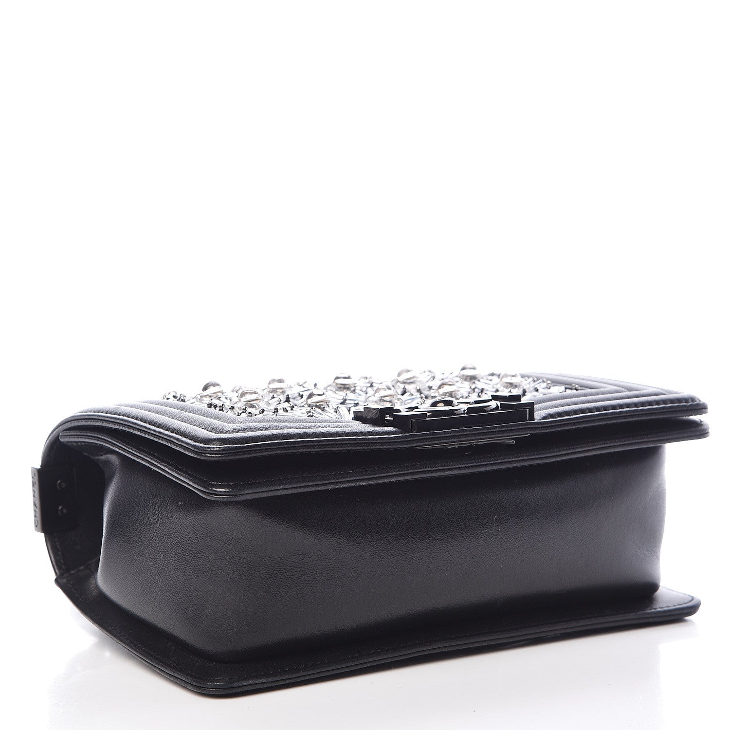 Chanel Lambskin Satin LED Metal Small Boy Flap Black 4 of 18