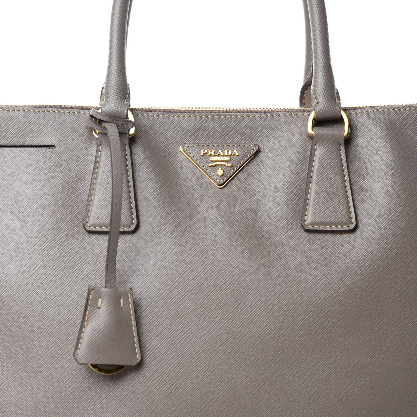Saffiano Lux Large Double Zip Tote Argilla