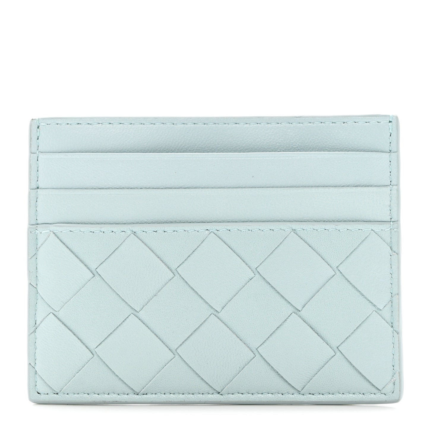 Nappa Intrecciato Card Holder Light Blue