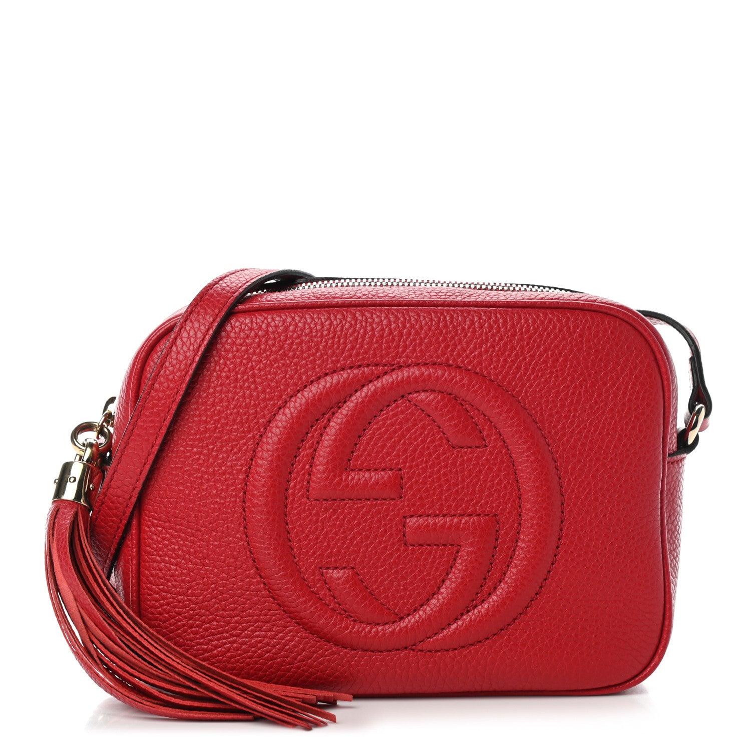 Gucci Pebbled Calfskin Small Soho Disco Bag Tabasco Red 1 of 5