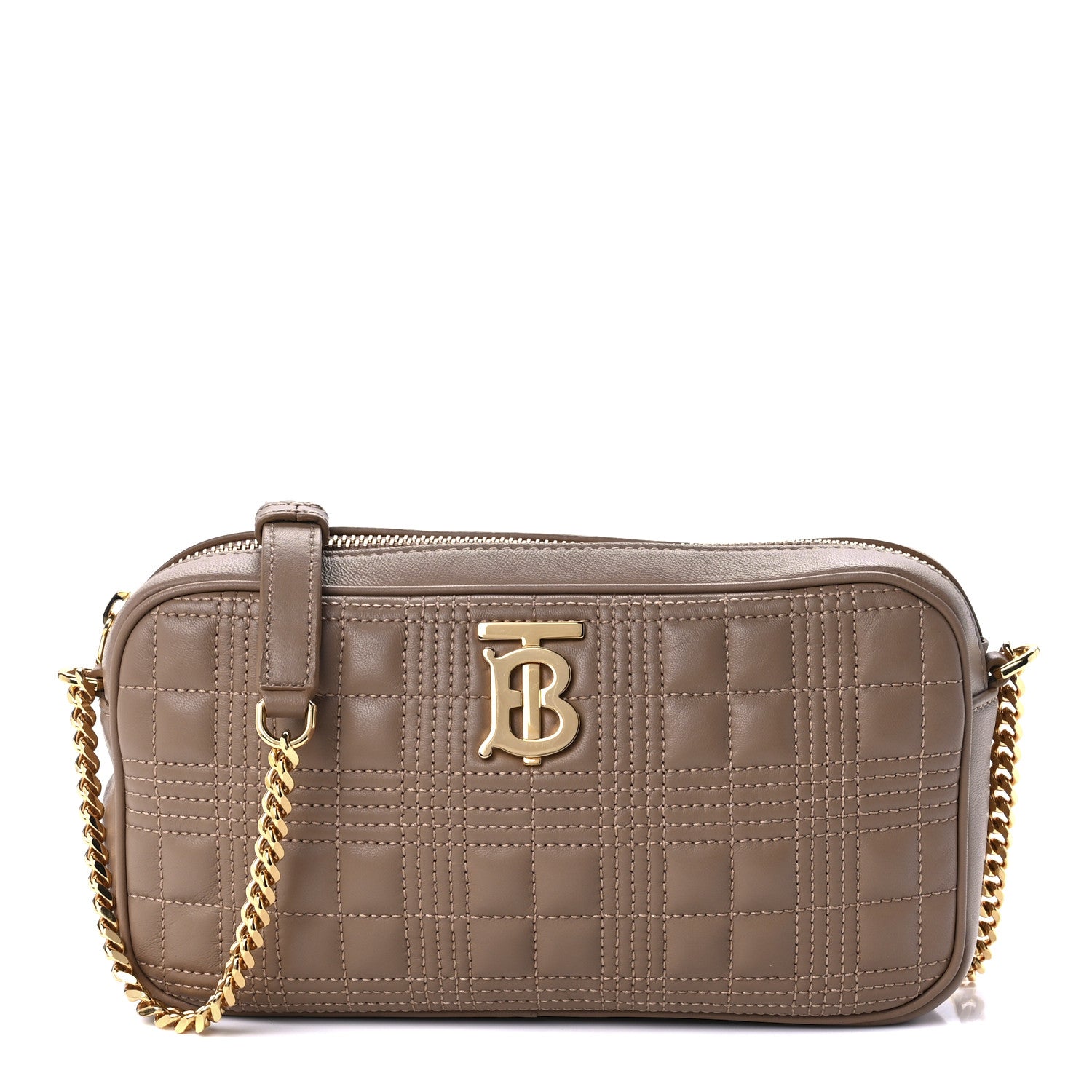 Burberry Lambskin Quilted Camera Bag Camel 1 of 10