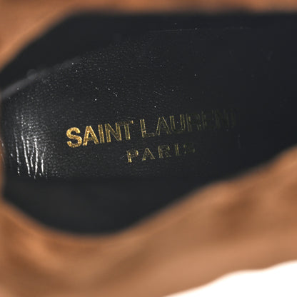 Saint Laurent Suede Liz 85 Wedge Booties 39 Brown 7 of 9