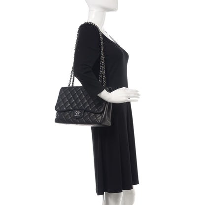Chanel Caviar Quilted Jumbo Single Flap Black 2 of 14