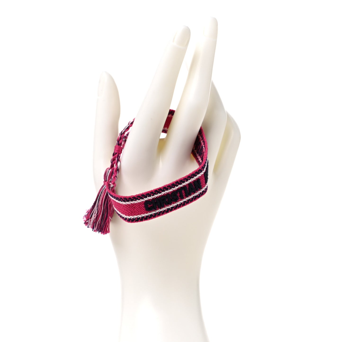 Woven Cotton J'Adior Friendship Bracelet Hot Pink
