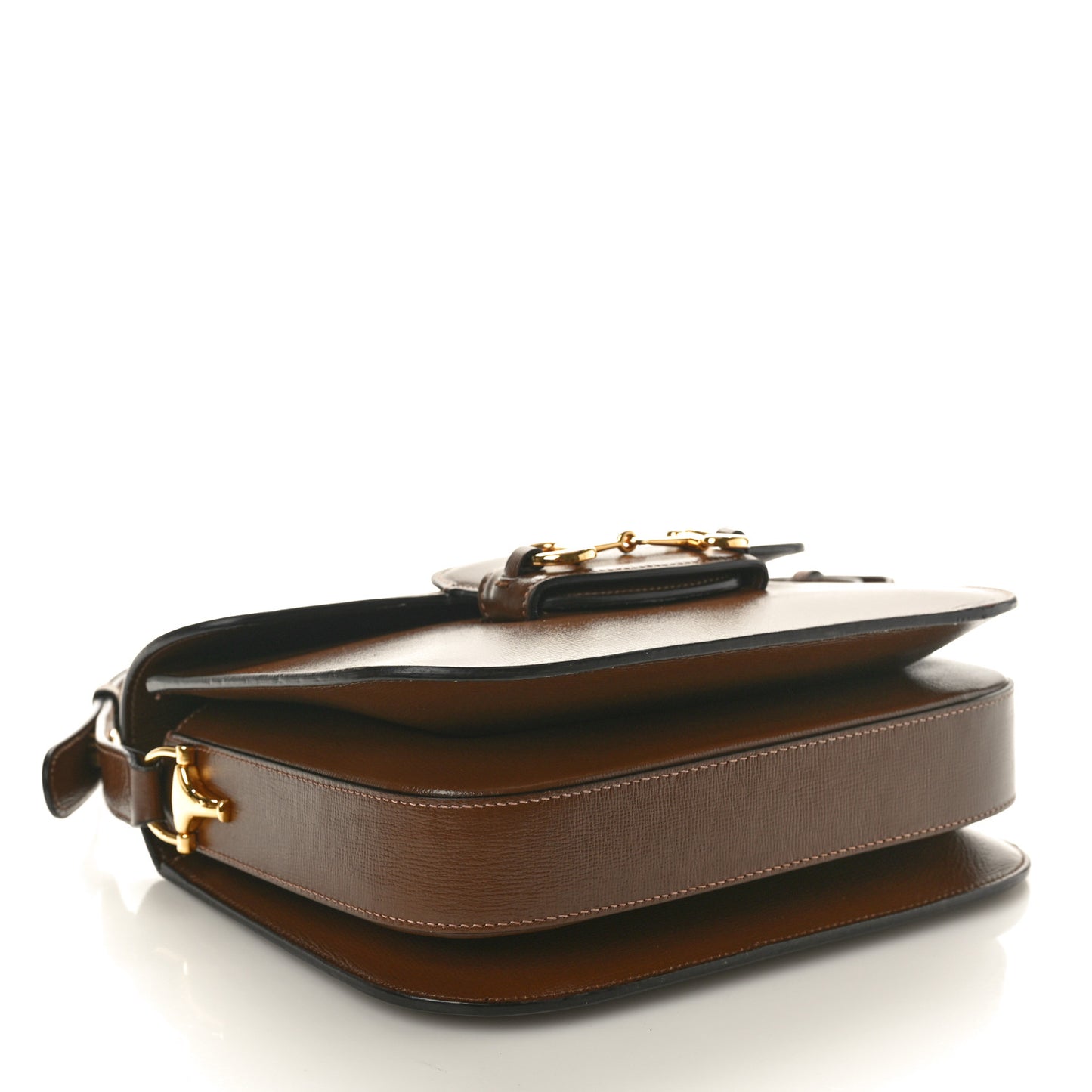 Azalea Calfskin Horsebit 1955 Shoulder Bag Brown Sugar