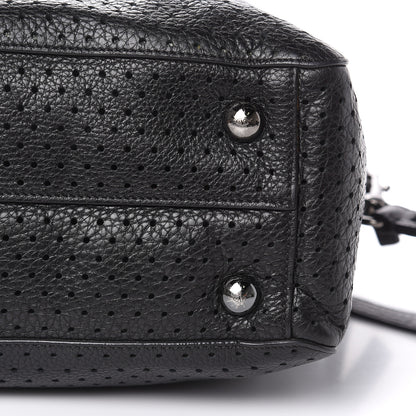 Valentino Garavani Calfskin Perforated Rockstud Large Travel Briefcase Black 10 of 20