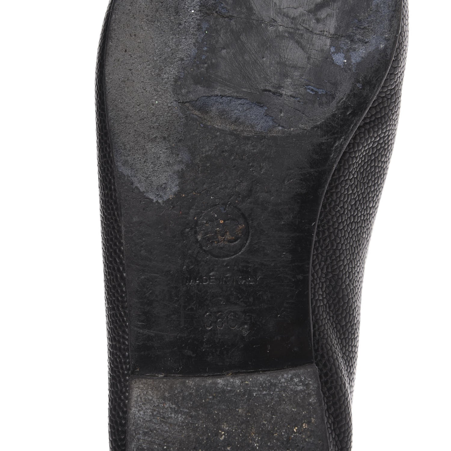 Chanel Caviar CC Cap Toe Ballerina Flats 36 Black 8 of 12