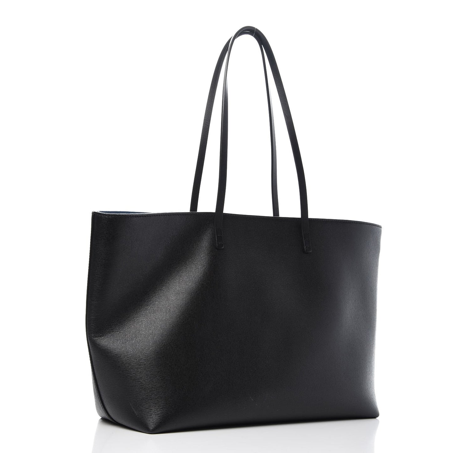 Vitello Elite Cuoio Monster Buggies Medium Roll Tote Black Multicolor Blue Cobalto