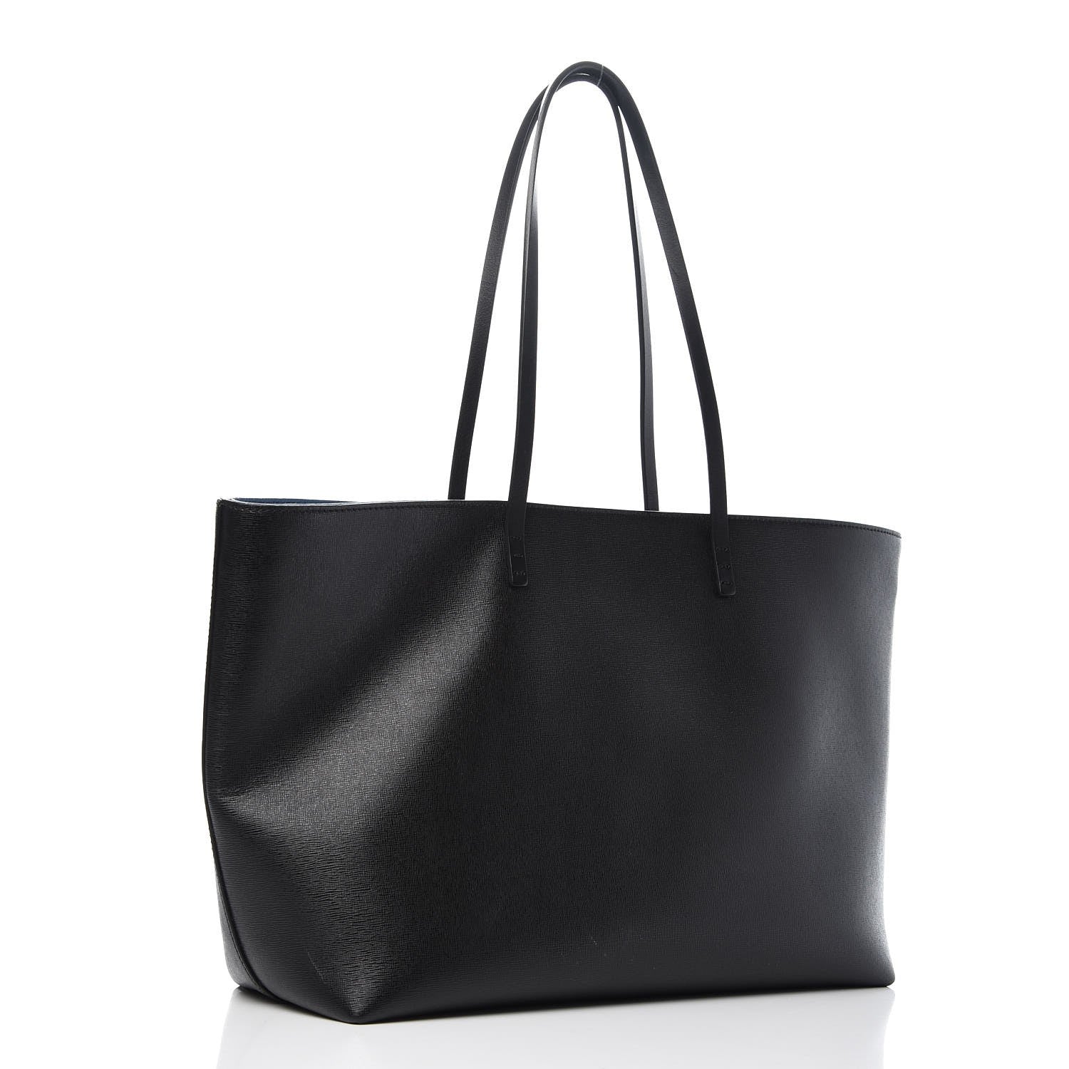 Fendi Vitello Elite Cuoio Monster Buggies Medium Roll Tote Black Multicolor Blue Cobalto 3 of 11