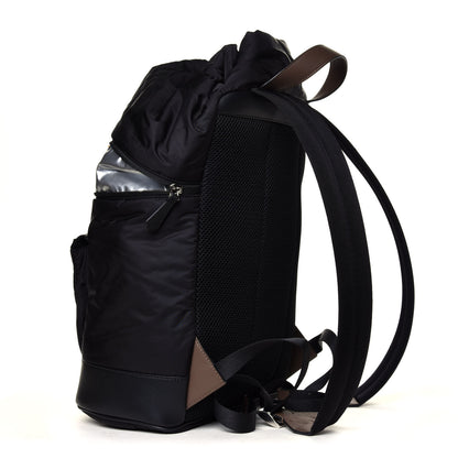 Fendi Nylon Cuoio Romano Monster Eyes Expandable Drawstring Backpack Black Argento Sunflower 2 of 4