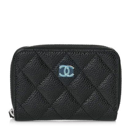 Chanel Caviar Quilted Zip Coin Purse Black 1 of 10