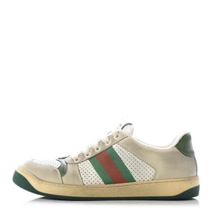Gucci Nubuck Web Womens Screener Sneakers 39 Dusty Milk New Mystic White Vintage Green 1 of 9