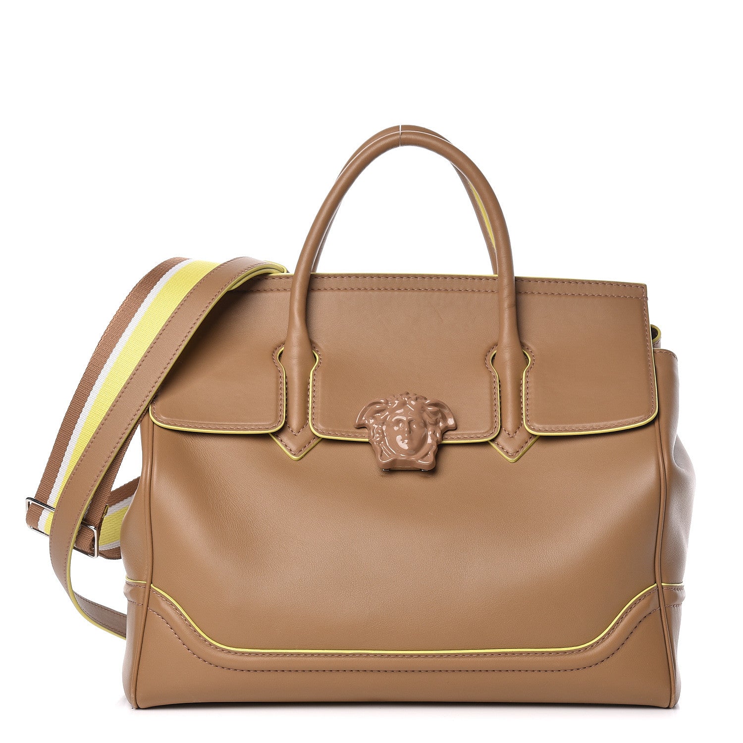Versace Calfskin Large Palazzo Empire Bag Beige 1 of 16