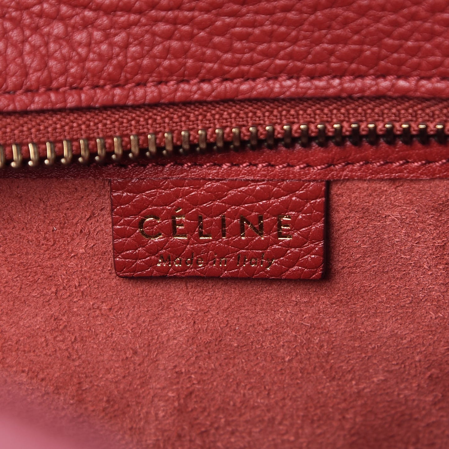 Drummed Calfskin Nano Luggage Coquelicot